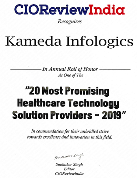 20 MOST PROMISING HEALTHCARE SOLUTION PROVIDER- 2019