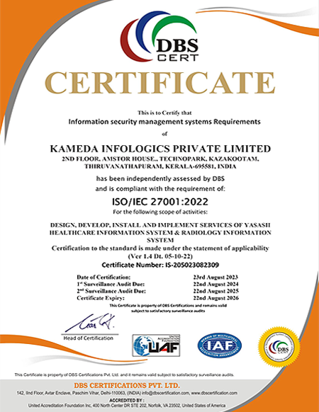 KAMEDA-ISO <br>CERTIFICATE