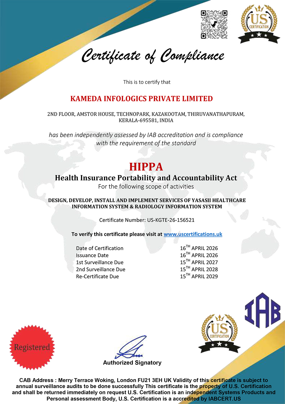 ⁠HIPPA: Certificate of Compliance