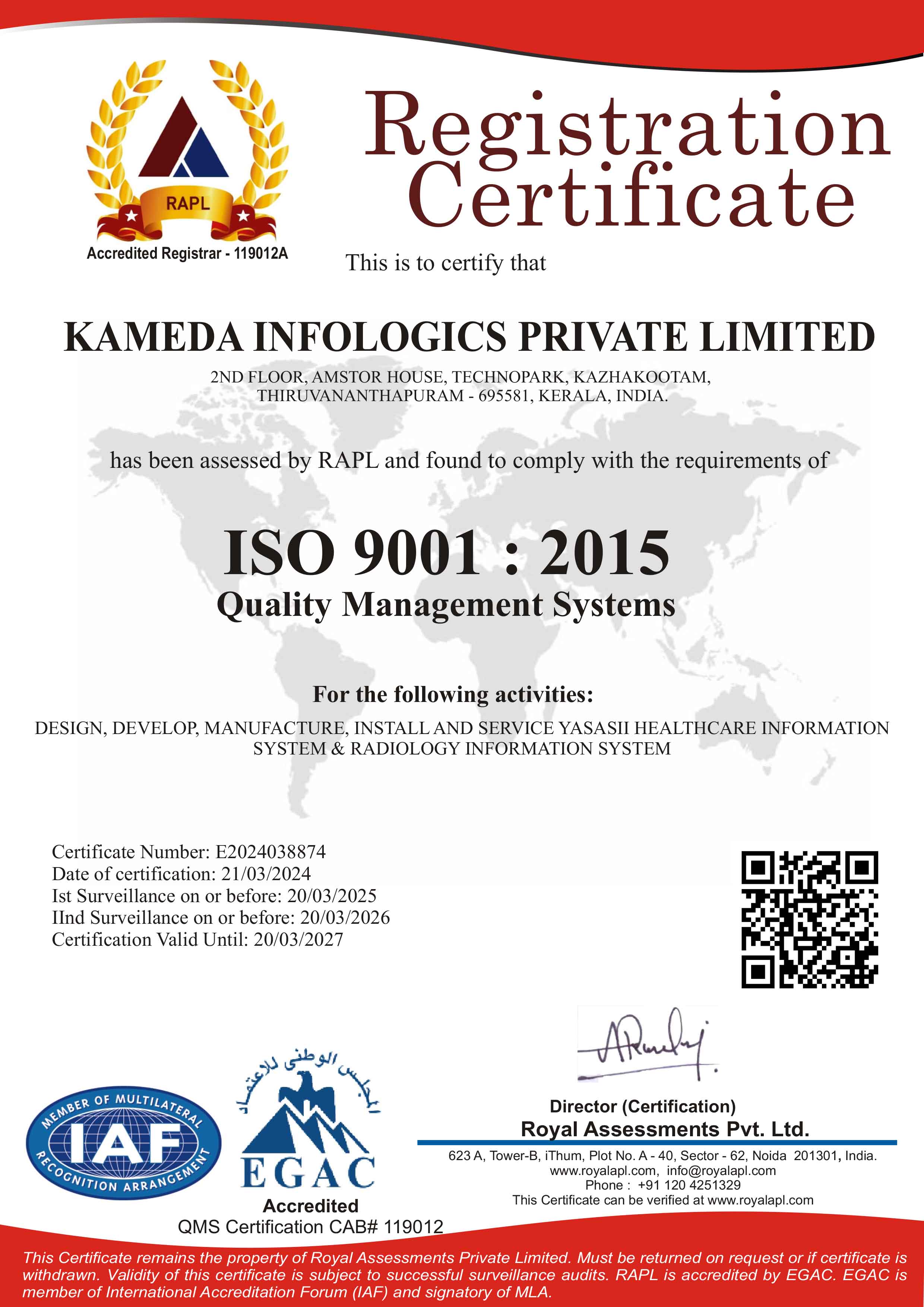 ISO 9001:2015 QUALITY MANAGEMENT SYSTEMS